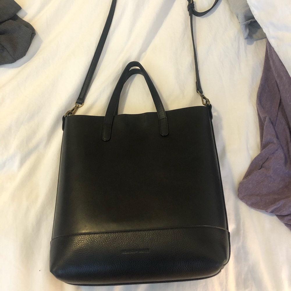 Black leather bag
